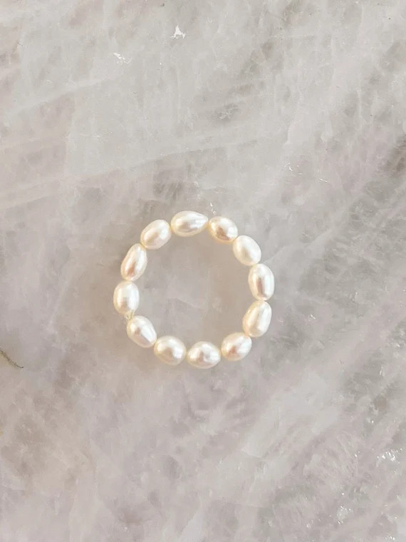 Fresh Water Pearl Beaded Ring  4x5mm off Oval Freshwater | Etsy | Etsy (US)