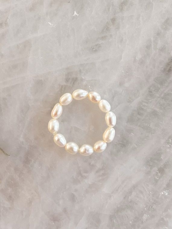 Fresh Water Pearl Beaded Ring  4x5mm off Oval Freshwater | Etsy | Etsy (US)
