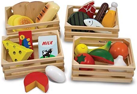 Melissa & Doug Food Groups - 21 Hand-Painted Wooden Pieces and 4 Crates | Amazon (US)