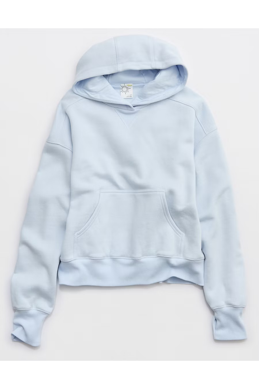 OFFLINE By Aerie Cloud Fleece Classic Length Hoodie Women's Eyelet Blue XXS | Aerie