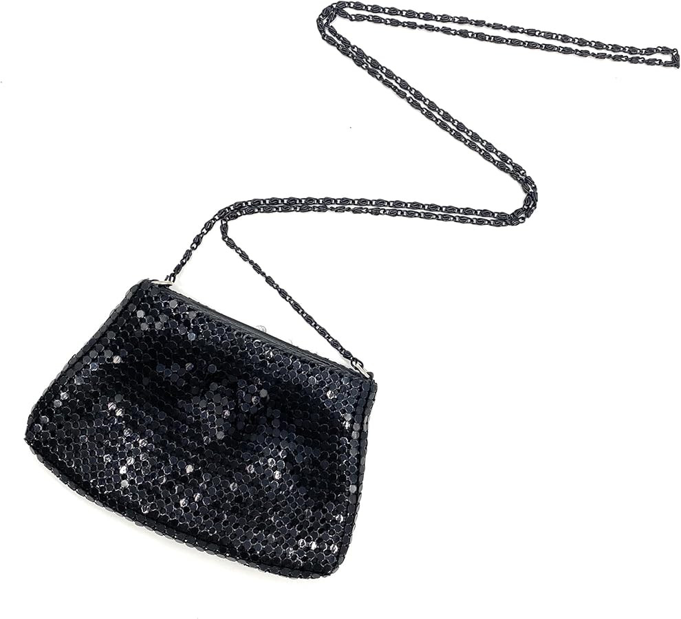 Vintage Mini Crossbody Purse for Women – Shiny Metal Mesh Coin & Card Holder with Chain, Small ... | Amazon (US)