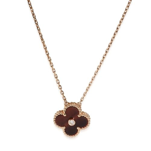 Van Cleef & Arpels, Pre-Loved 2017 Limited Edition Vintage Alhambra Pendant Necklace, Rose Gold, Diamond, 16 in | Amazon (US)