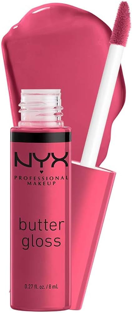 NYX PROFESSIONAL MAKEUP Butter Gloss, Non-Sticky Lip Gloss - Strawberry Cheesecake (Warm Pink) | Amazon (US)