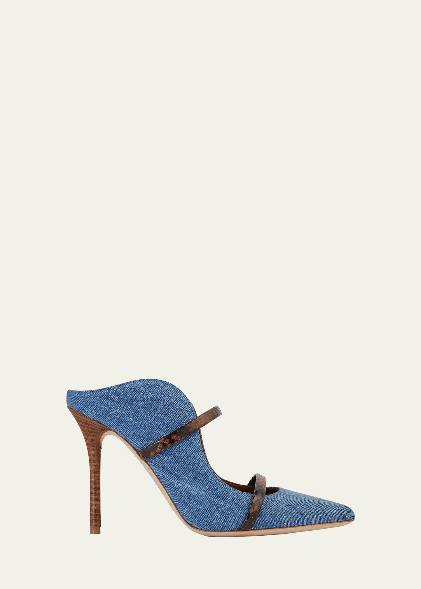 Maureen Denim Dual-Band Mule Pumps | Bergdorf Goodman