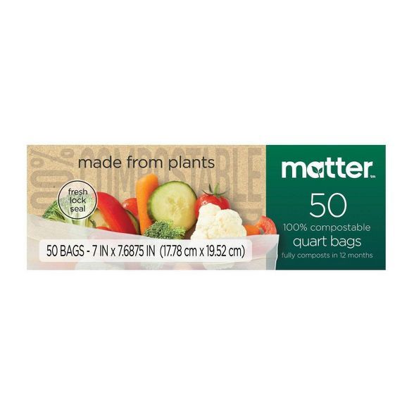 Matter 100% Compostable Quart Bags - 50ct | Target