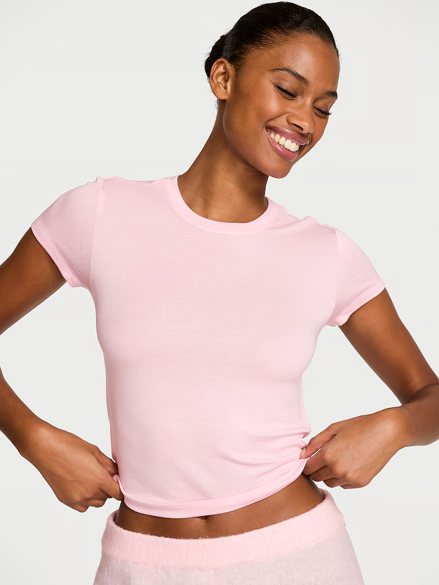 Buy SoSoft™ Modal Fitted Tee, Pretty Blossom - Order Pajama Tops online - Victoria's Secret US | Victoria's Secret (US / CA )