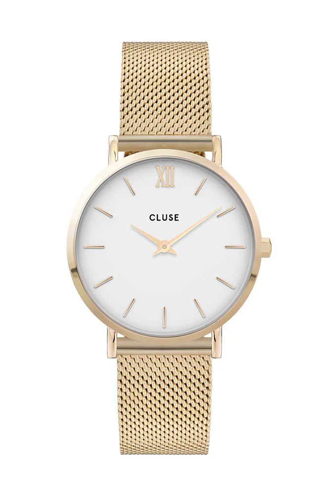 CLUSE Minuit Mesh Watch White Gold | Hello Molly (AU)