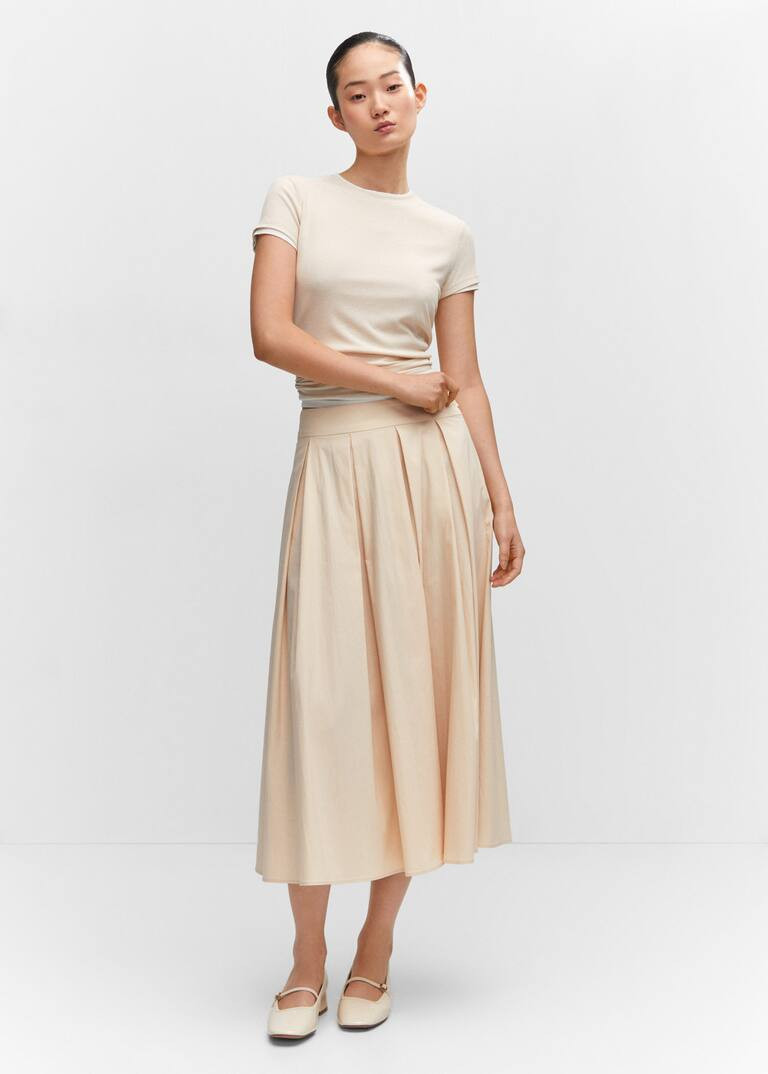 Pleated midi skirt -  Women | #tiendas.nombre.cabecera.she USA | MANGO (US)