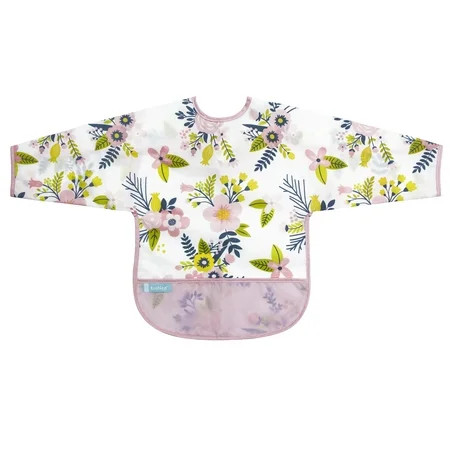 Kushies Cleanbib with Sleeves 12-24M Girl Pink Garden Flowers | Walmart (US)