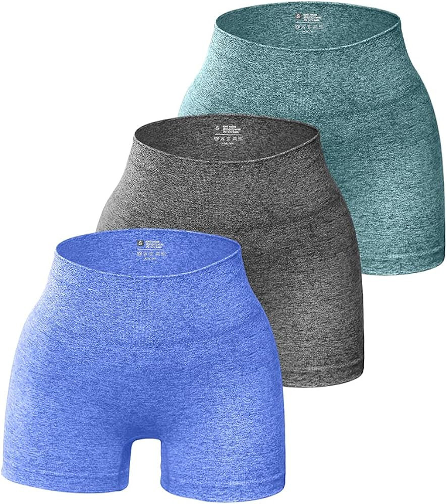 OQQ 3 Piece for Women Yoga Shorts Workout Athletic Seamless High Wasit Gym Leggings | Amazon (US)