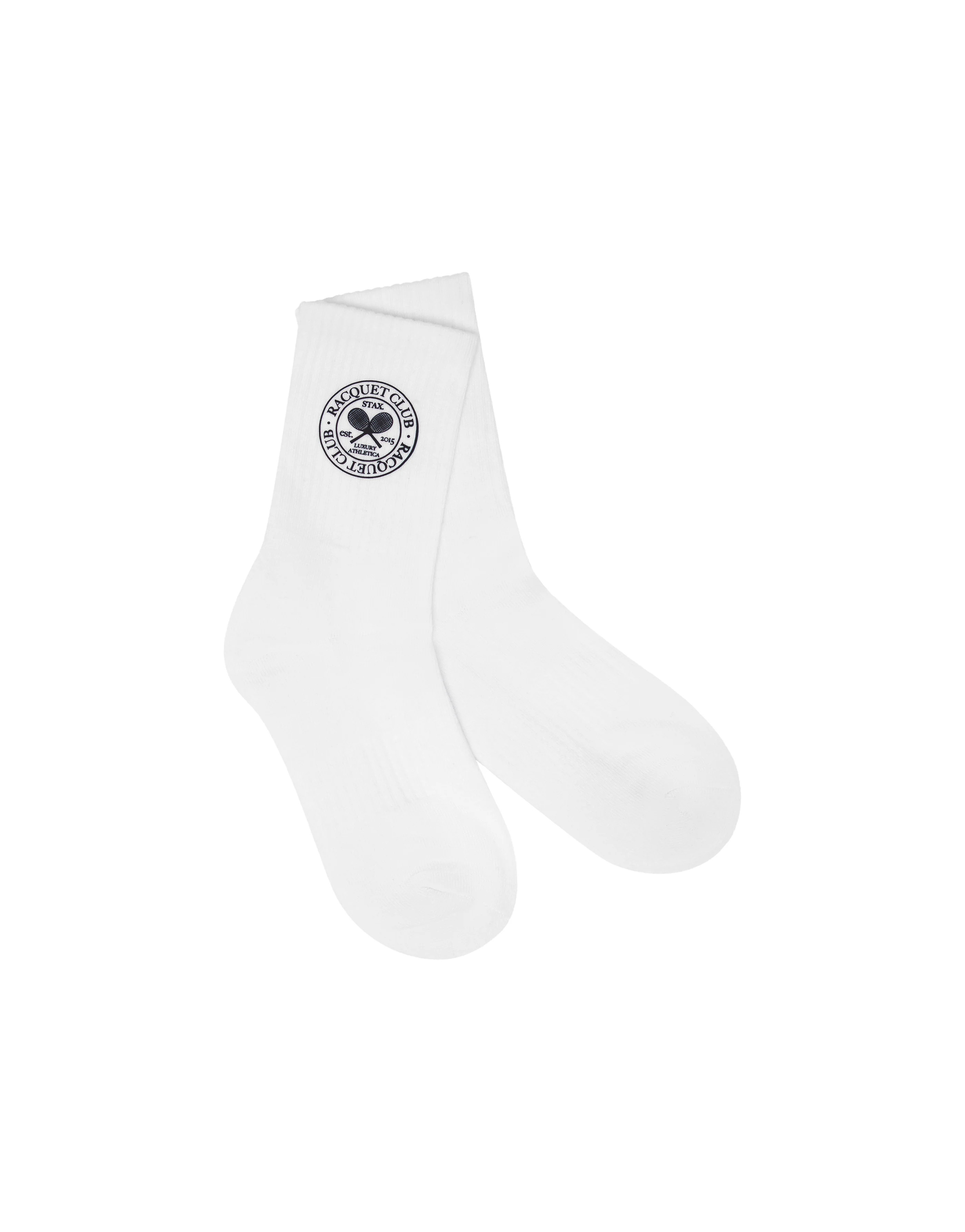 Racquet Club Crew Sock - White | STAX.