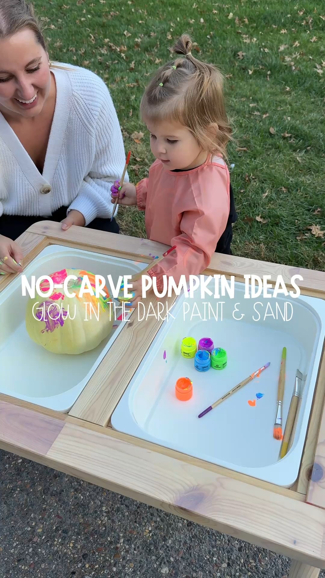 Easy no-carve pumpkin ideas for toddlers! 🎨
We tried glow-in-the-dark paint and sand art pumpkins this year instead of carving, and they turned out so cute! These are simple, low-mess, and perfect for little hands. 👻✨
#ToddlerActivities #HalloweenCrafts #SensoryPlay #NoCarvePumpkin #ToddlerDIY

#LTKHalloween #LTKKids #LTKFamily