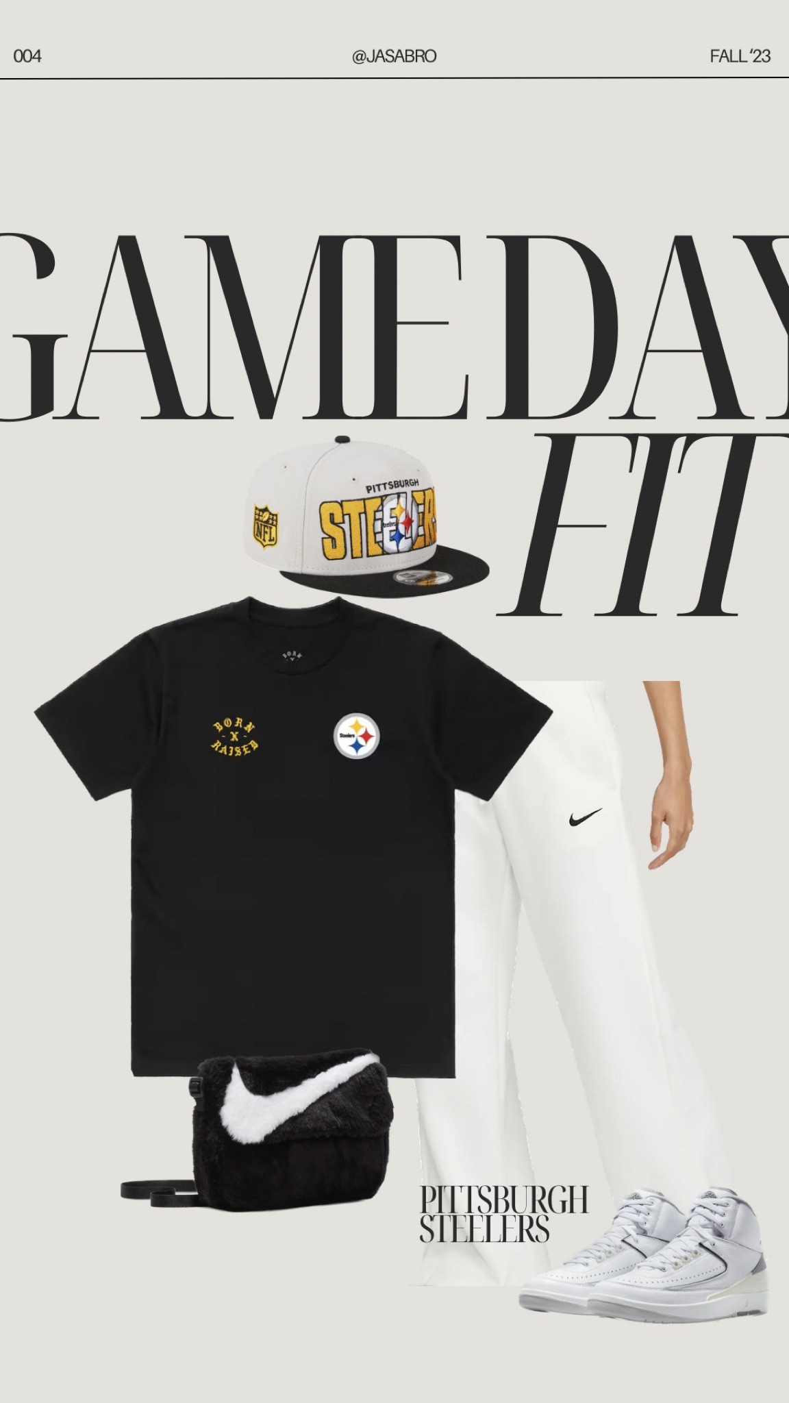 NFL game day outfit : Born x raised Pittsburgh Steelers 

Sherpa purse, Jordan’s, football fashion, sporty, sport, sport style, NFL, sports wear, sporty outfit, outfit inspo, stylist, comfy outfit, Nike, Fanatics, fall fashion, fall outfit, fall style

#LTKparties #LTKSeasonal #LTKstyletip