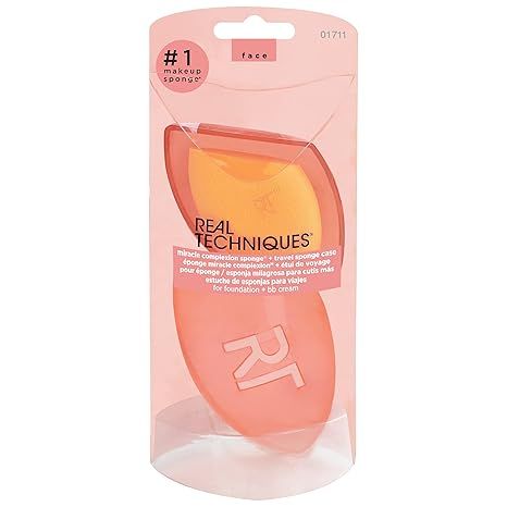 Real Techniques Miracle Complexion Beauty Sponge Makeup Blender with Case, Perfect For Travel, Be... | Amazon (US)