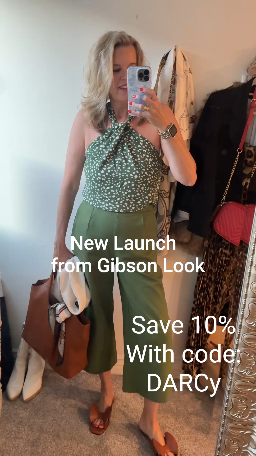 What is is about a new outfit that makes us feel so good??

I am so excited about this New Launch From GibsonLook perfect for Spring and Summer 🌷🌼

In a beautiful shade of Graff green these cute wide leg cropped linen pants with pockets and  high waisted top band , side zip 

I paired with their polka dotted halter top that has a twittered from detail and neck bow.. so cute.

Perfect pieces to dress up or down, and great for work wear with a GibsonLook Blazer …

Save 10% off with Code: DARCY10

I paired with their polka New Cecelia New York Wendy Bow sandals in cognac brown 
Save 15% off with code WENDY

And a vegan tote in Cognac brown 

Lisi lurch bracelets 

Pearl drop earrings (linked similar

2gold abbot Lyon bracelets 


#LTKOver40 #LTKStyleTip #LTKWatchNow