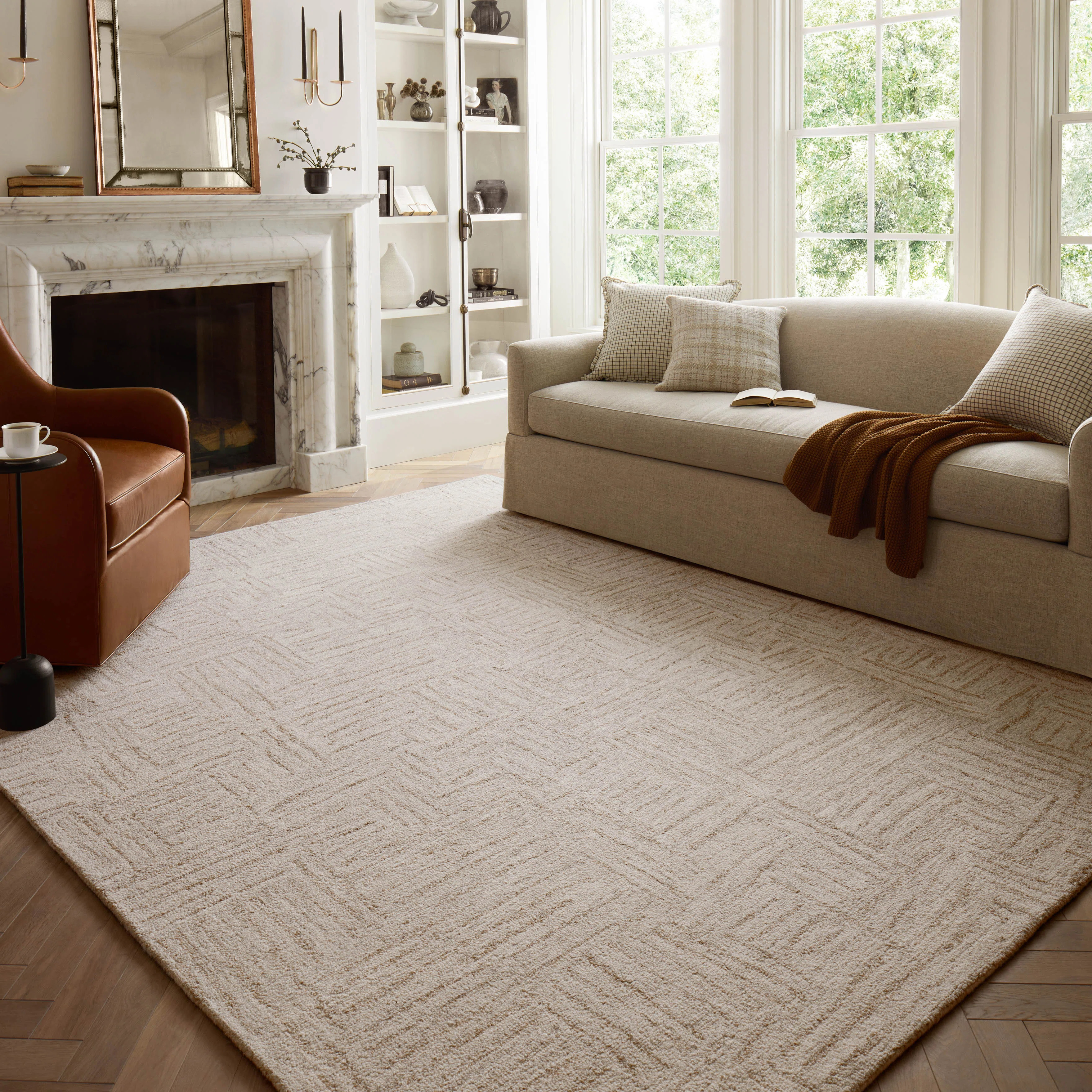 Chris Loves Julia x Loloi Polly Smoke / Sand Area Rug | Wayfair North America
