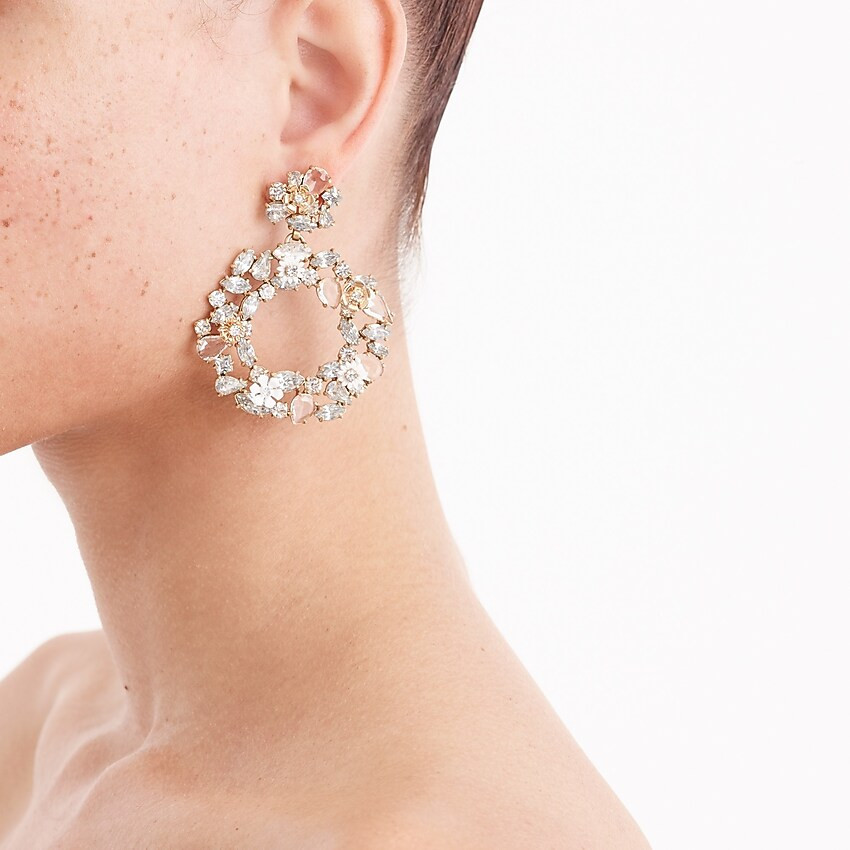 Colorful floral hoop earrings | J. Crew US