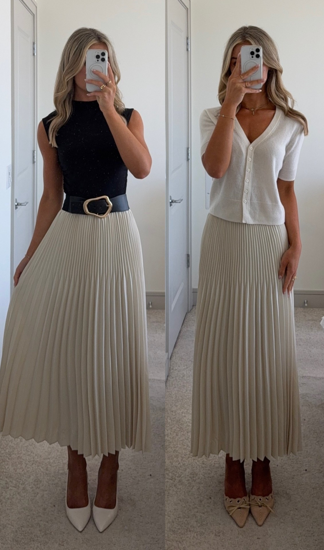 ways to style a white pleated maxi skirt for the office 👩🏼‍💼💻 @Quince #quincepartner

#LTKootd #LTKWorkwear