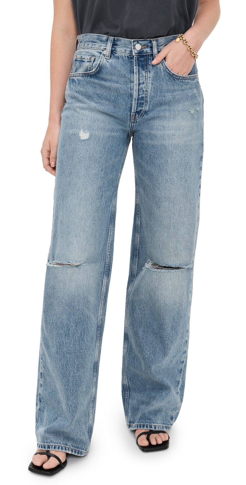 ANINE BING Hugh Jeans Washed Blue 28 | Shopbop