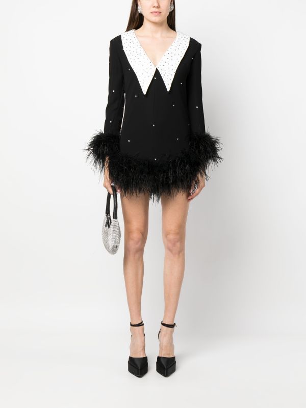 crystal-embellished ostrich-feather dress | Farfetch Global