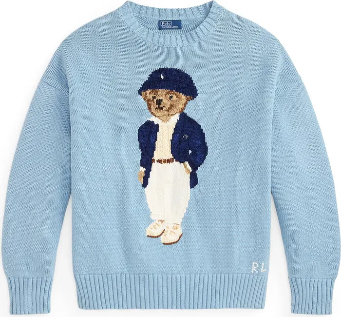 Oversize Polo Bear Cotton Sweater | Nordstrom