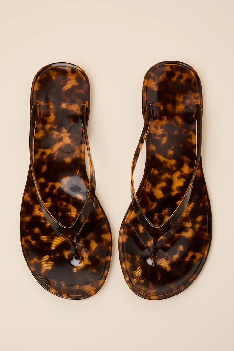 Nattali Brown Tortoise Jelly Flip Flops | Lulus