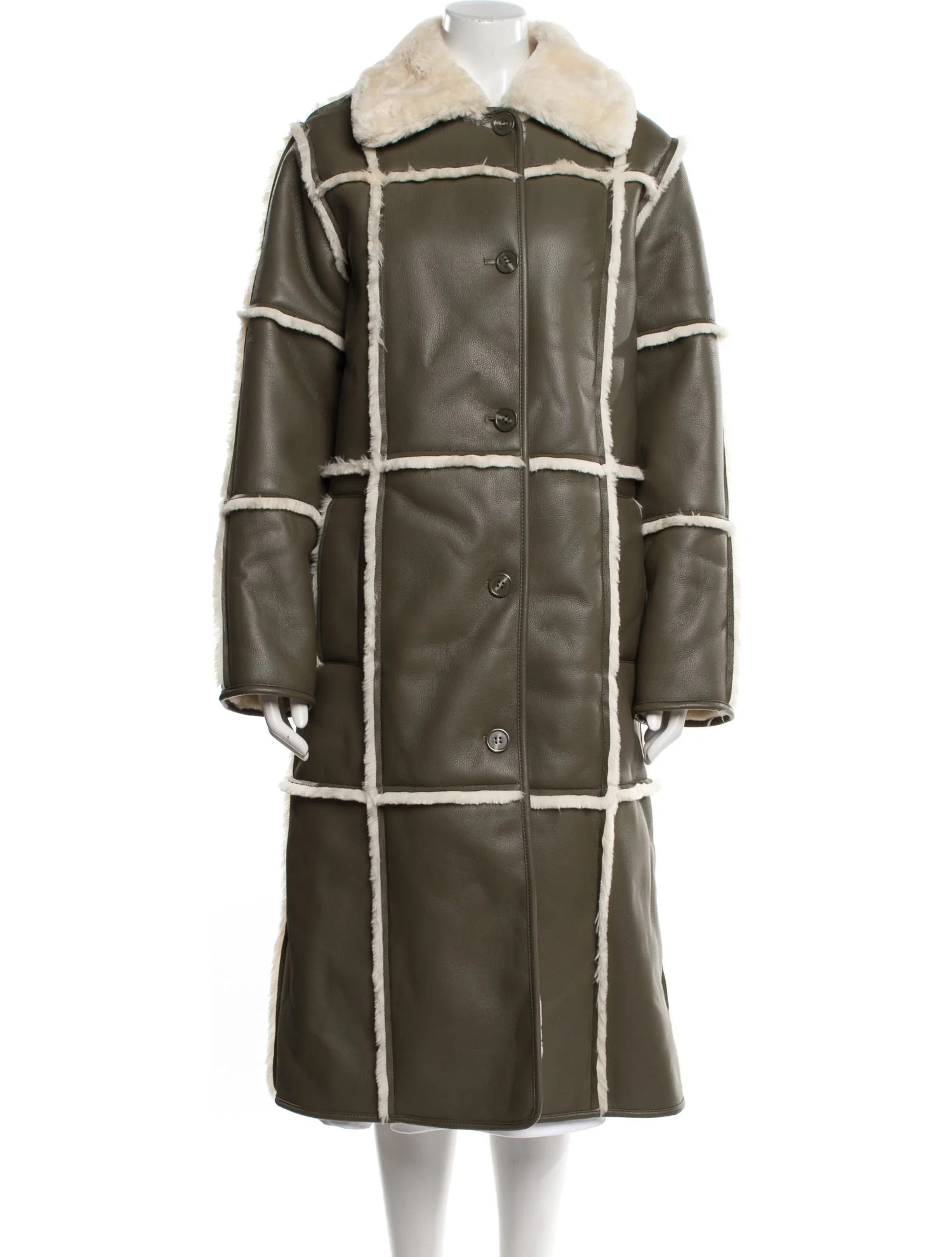 Colorblock Pattern Faux Fur Coat | The RealReal