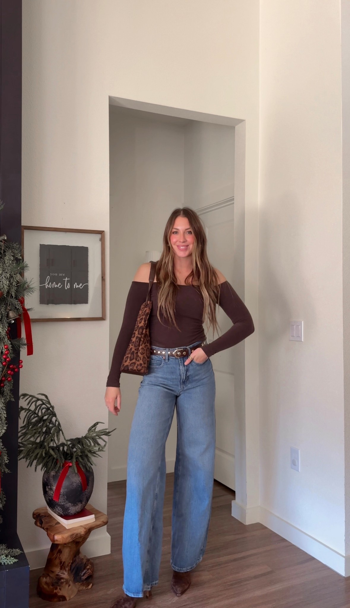 Casual fall outfit idea! These wide leg jeans are some of my FAVES! Under $50 come in short regular and tall lengths! No gap in the back and slight stretch. 

#LTKHoliday #LTKSeasonal #LTKTall