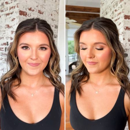 Bronzed and glowy with a flush of pink bridal makeup look! 

Perfect for brides or bridesmaids! 

#LTKBeauty #LTKWedding