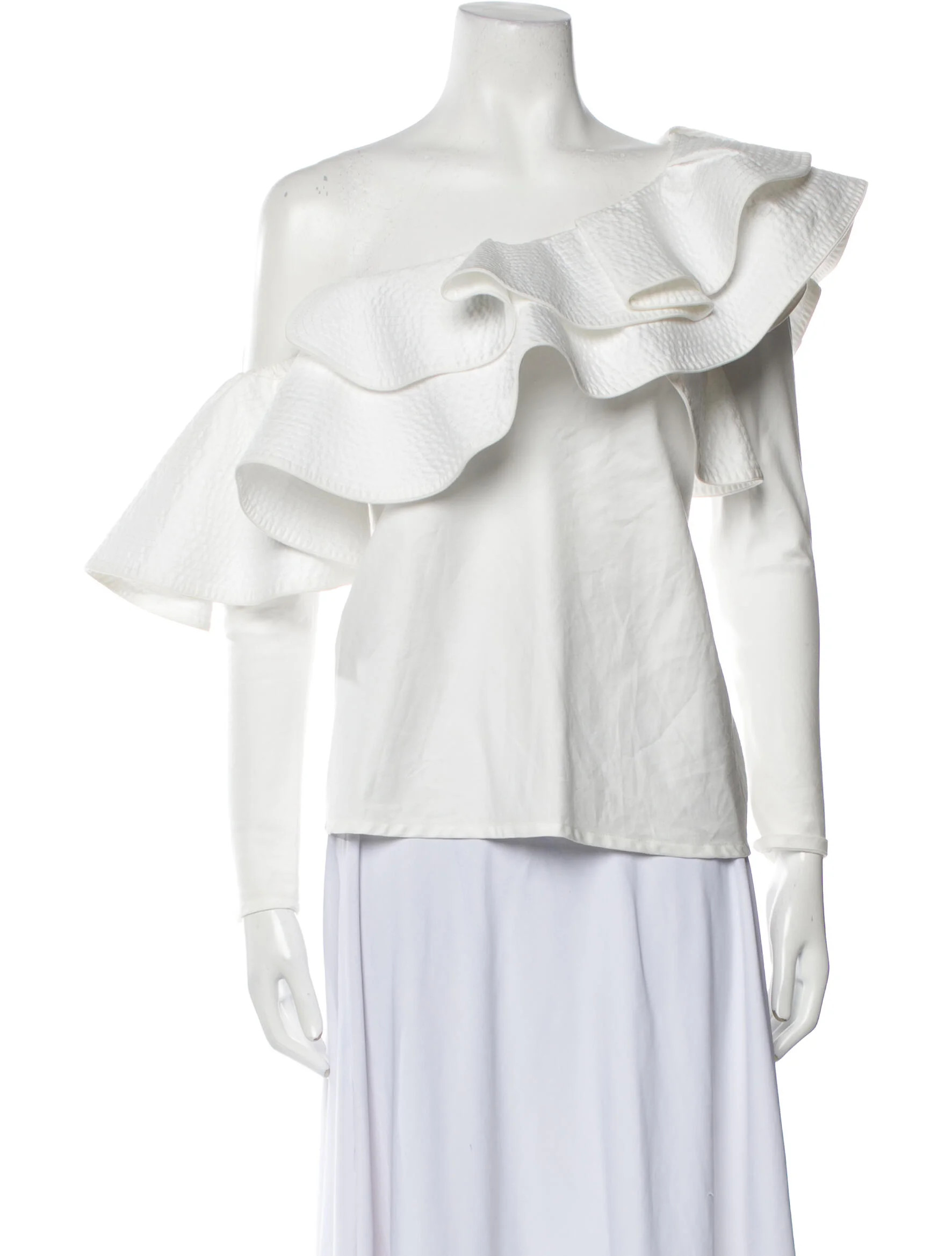 One-Shoulder Three-Quarter Sleeve Blouse | The RealReal