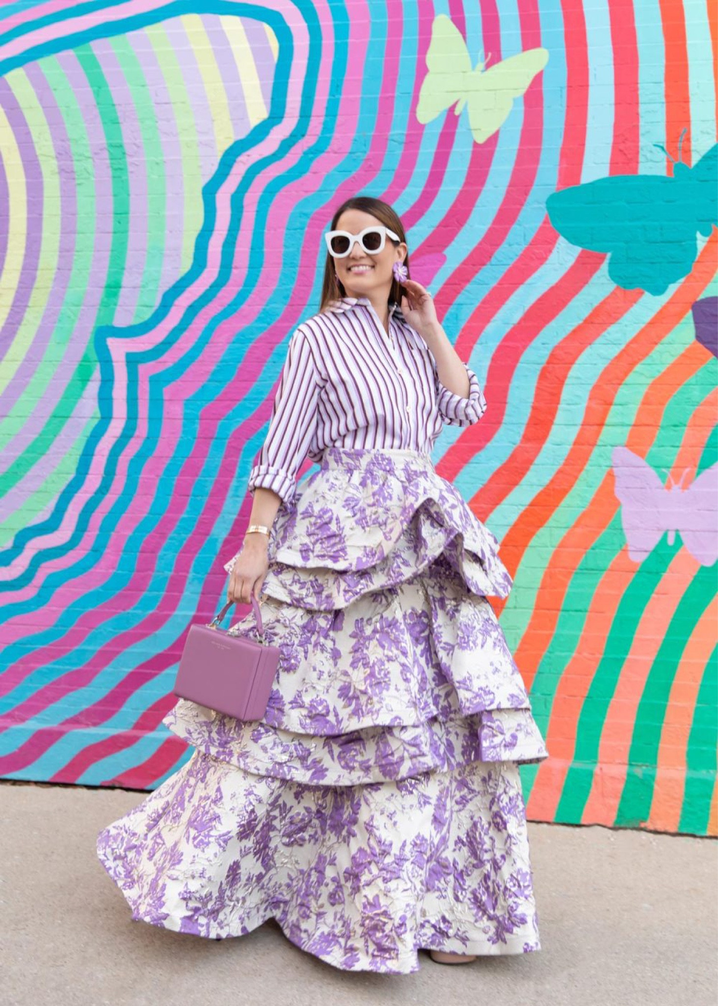 Purple reign 💜 one of my favorite ruffle maxi skirts and striped top combinations. 

#LTKSeasonal #LTKStyleTip #LTKParties