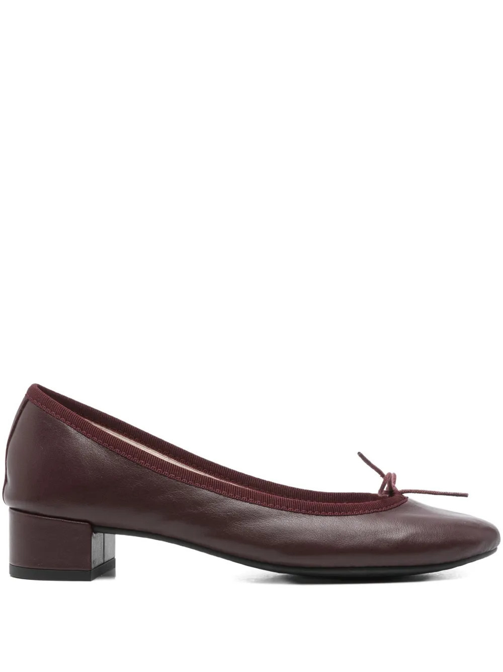 Repetto 30mm Camille bow-detail block-heel pumps - Red | Farfetch Global