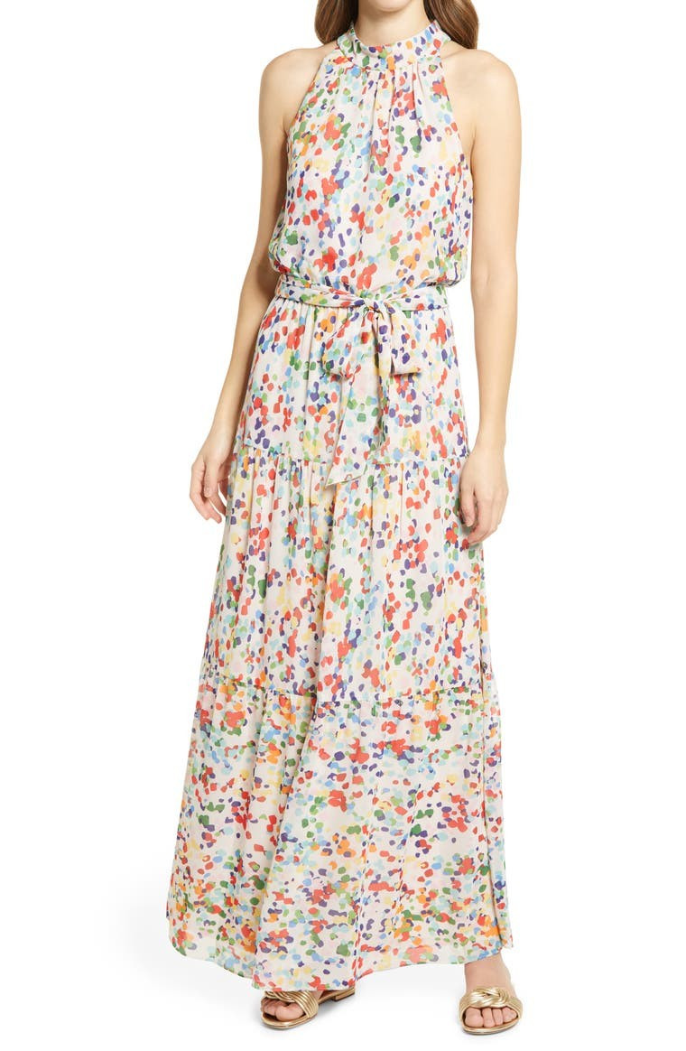 Print Belted Tiered Maxi Dress | Nordstrom