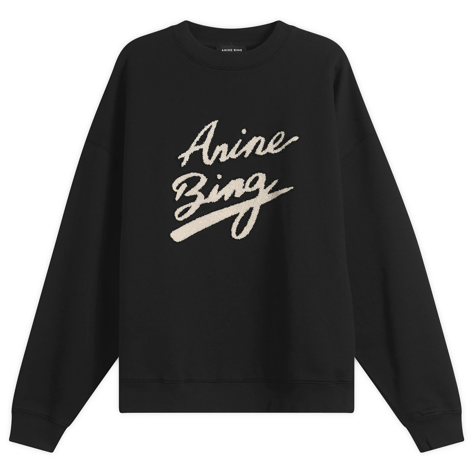 Anine Bing Women's Miles Chenillie Signature Sweatshirt Black | END. Clothing