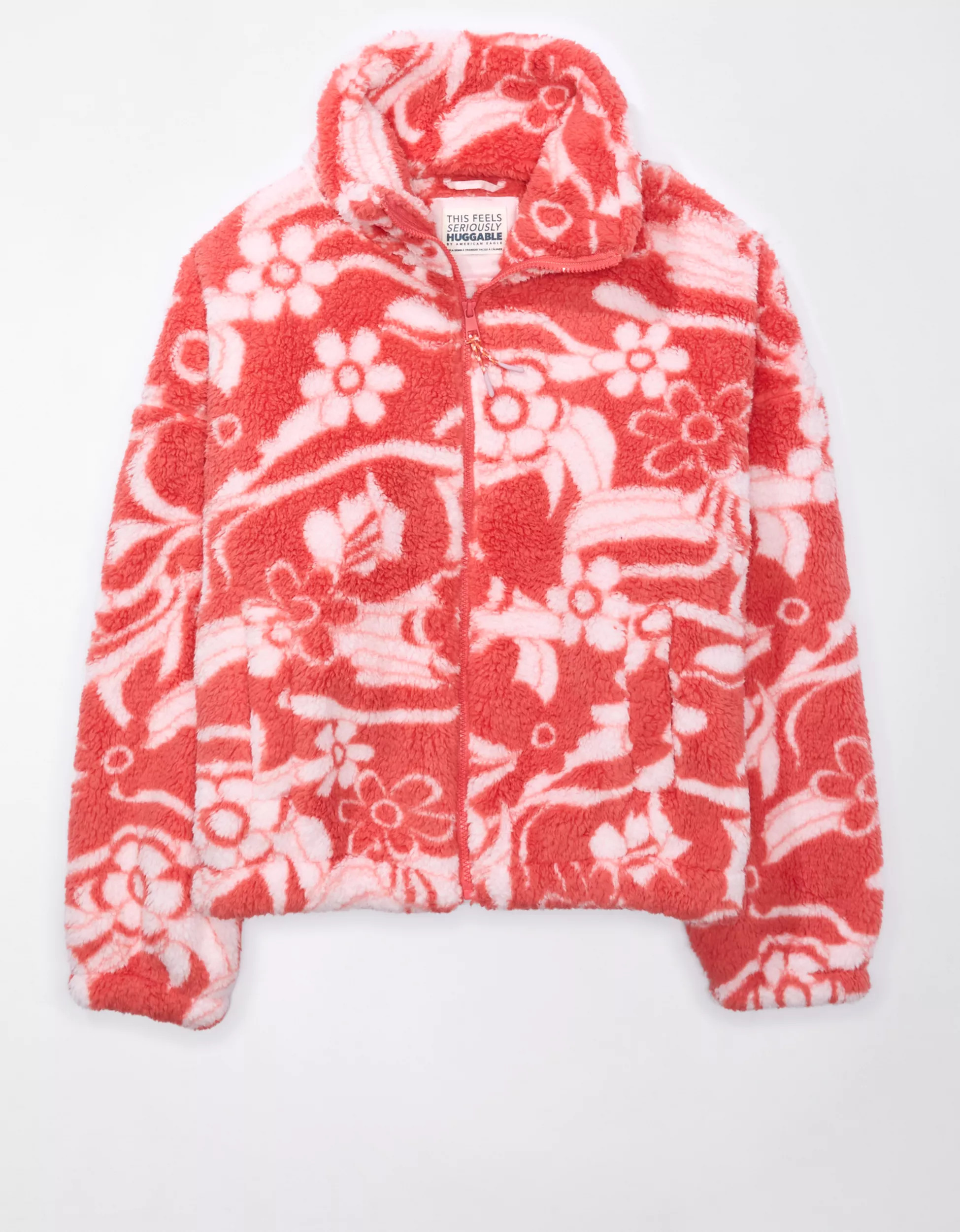 AE Zip-Up Bear Hug Sherpa Jacket | American Eagle Outfitters (US & CA)