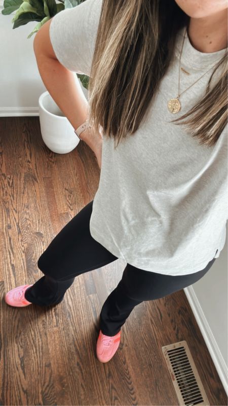 Mom essentials outfit. Mom outfit. Everyday outfit. Casual chic. Street style. Mini flare. Adidas sneakers. Tee shirt. Boxy tee. Summer outfit. Spring outfit. Amazon fashion. Activewear. Amazon finds.

#LTKFindsUnder50 #LTKShoeCrush #LTKMidsize