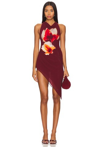 Lovers and Friends x Maggie MacDonald Emery Mini Dress in Burgundy from Revolve.com | Revolve Clothing (Global)