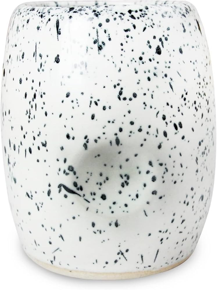 roro Ceramic Stoneware Hand-Molded Speckled Spotted Dimpled Mug, Lunar White | Amazon (US)