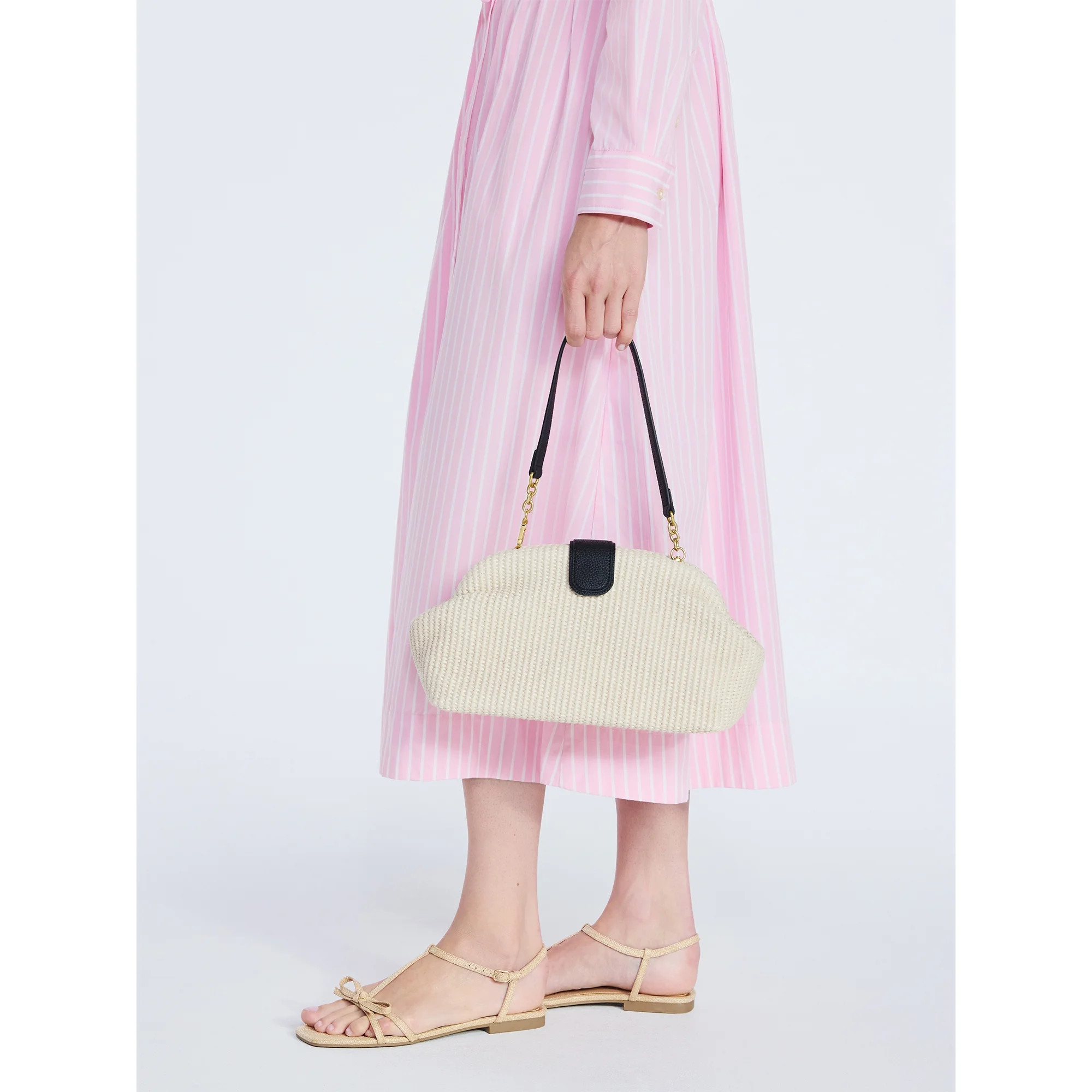 Free Assembly Women's Textured Clutch Handbag, Straw | Walmart (US)