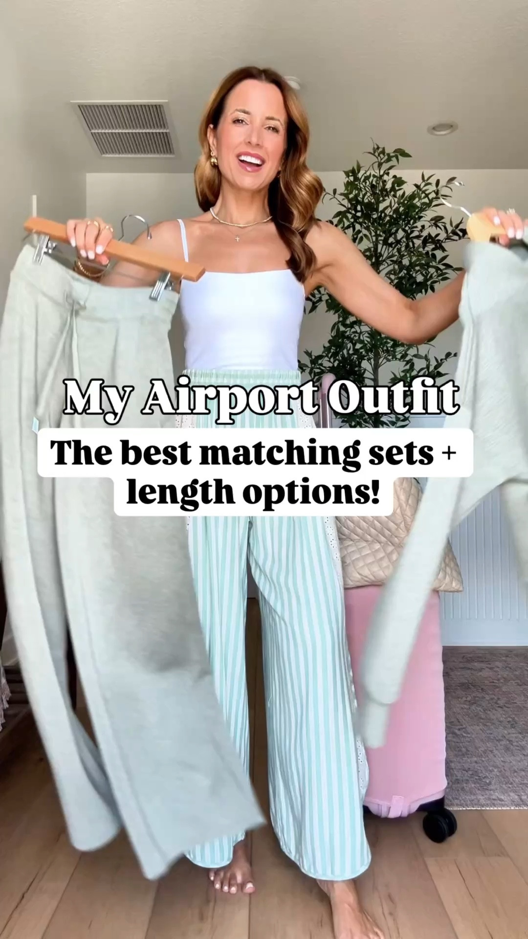 My travel outfit of the day! The best matching set in XS petite pants/XS in top. Airport outfit. Gucci Mercato tote large. Tory Burch field sneakers - i went up half a size. LISAMARIEXSPANX for 15% off first order & free shipping.

#LTKootd #LTKTravel #LTKPetite