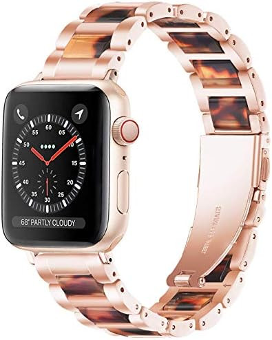Light Apple Watch Band - Resin with Stainless Steel Luxury iWatch Band Comfortable Compatible wit... | Amazon (US)