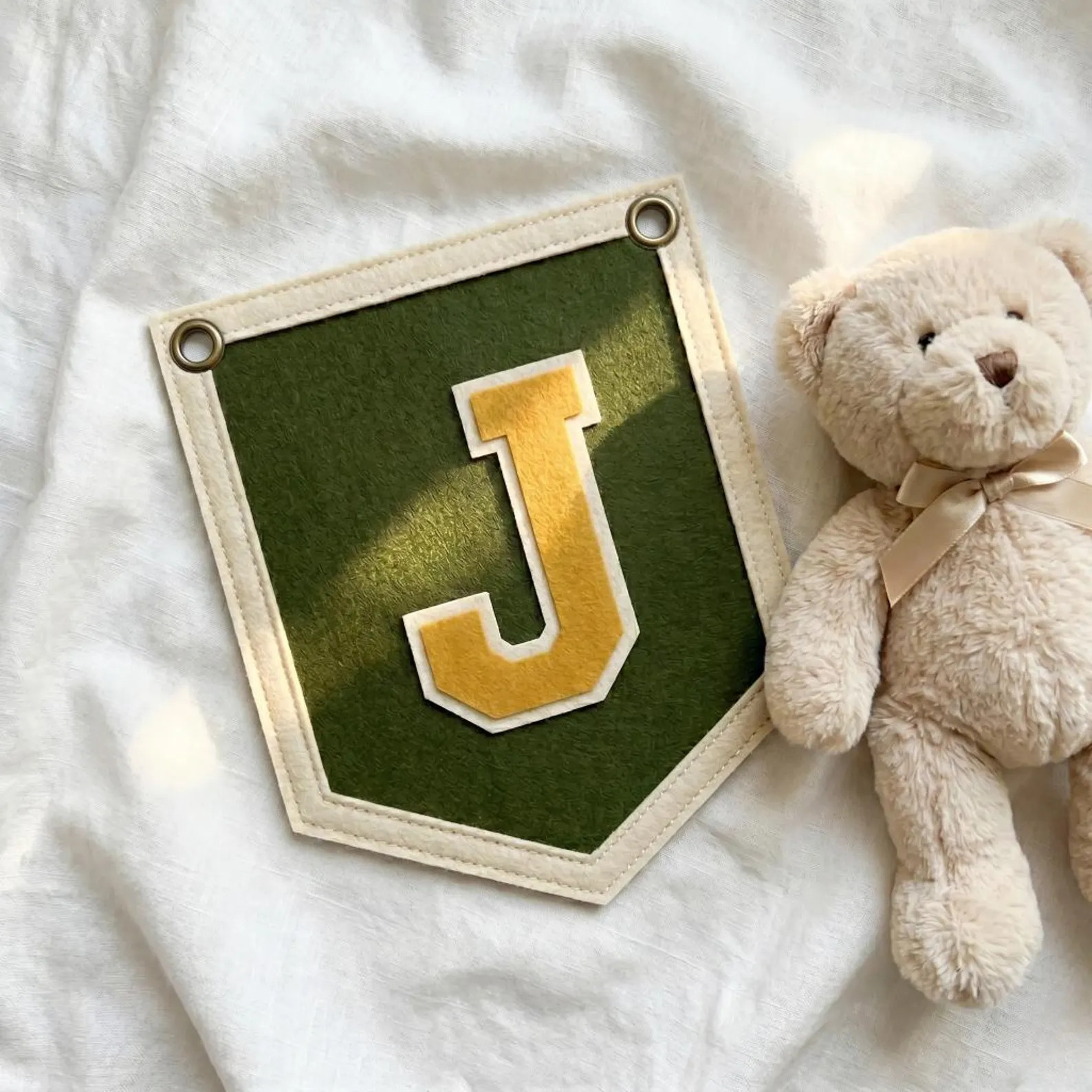 Personalized Felt Initial Banner: Custom Felt Letter Pennant for Nursery | Etsy (Global)