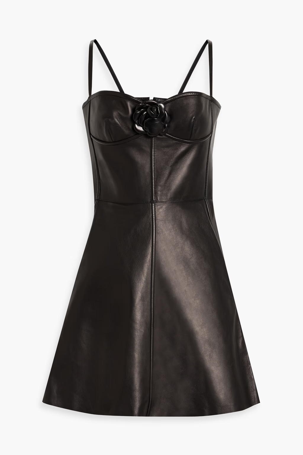 Appliquéd leather mini dress | The Outnet (US and CA)