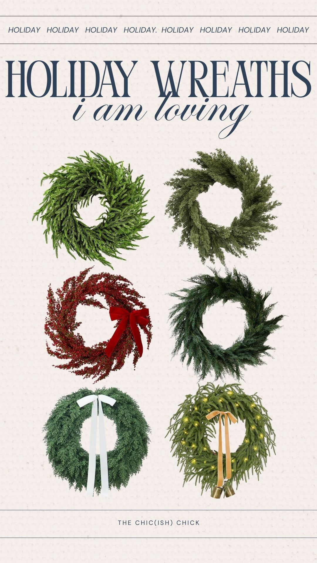 Holiday wreaths I'm loving! These are great for a front door, entryway, or dining room. Layer over a mirror for an elevated look. 

#LTKHoliday #LTKSeasonal #LTKHome