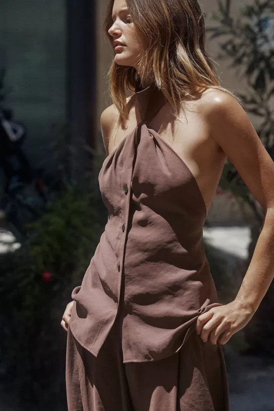 KNOTTED HALTER TOP VEST | Zara US