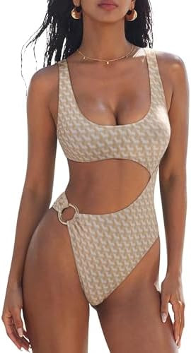 SUUKSESS Women Sexy One Piece Tummy Control Swimsuit Cutout Backless Bathing Suit | Amazon (US)