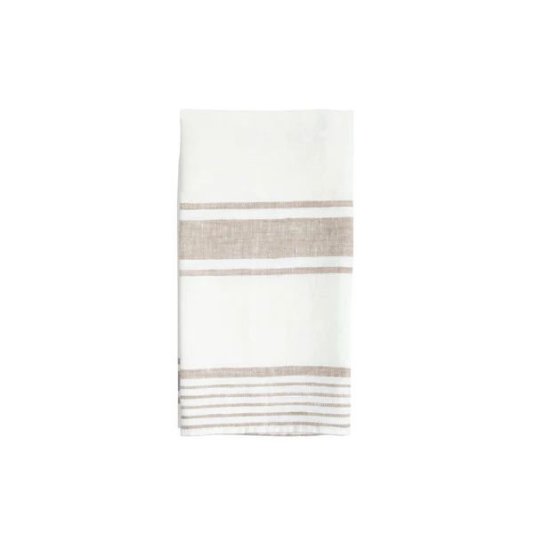 MH Tea Towel - Beige French Stripe | Monika Hibbs Home