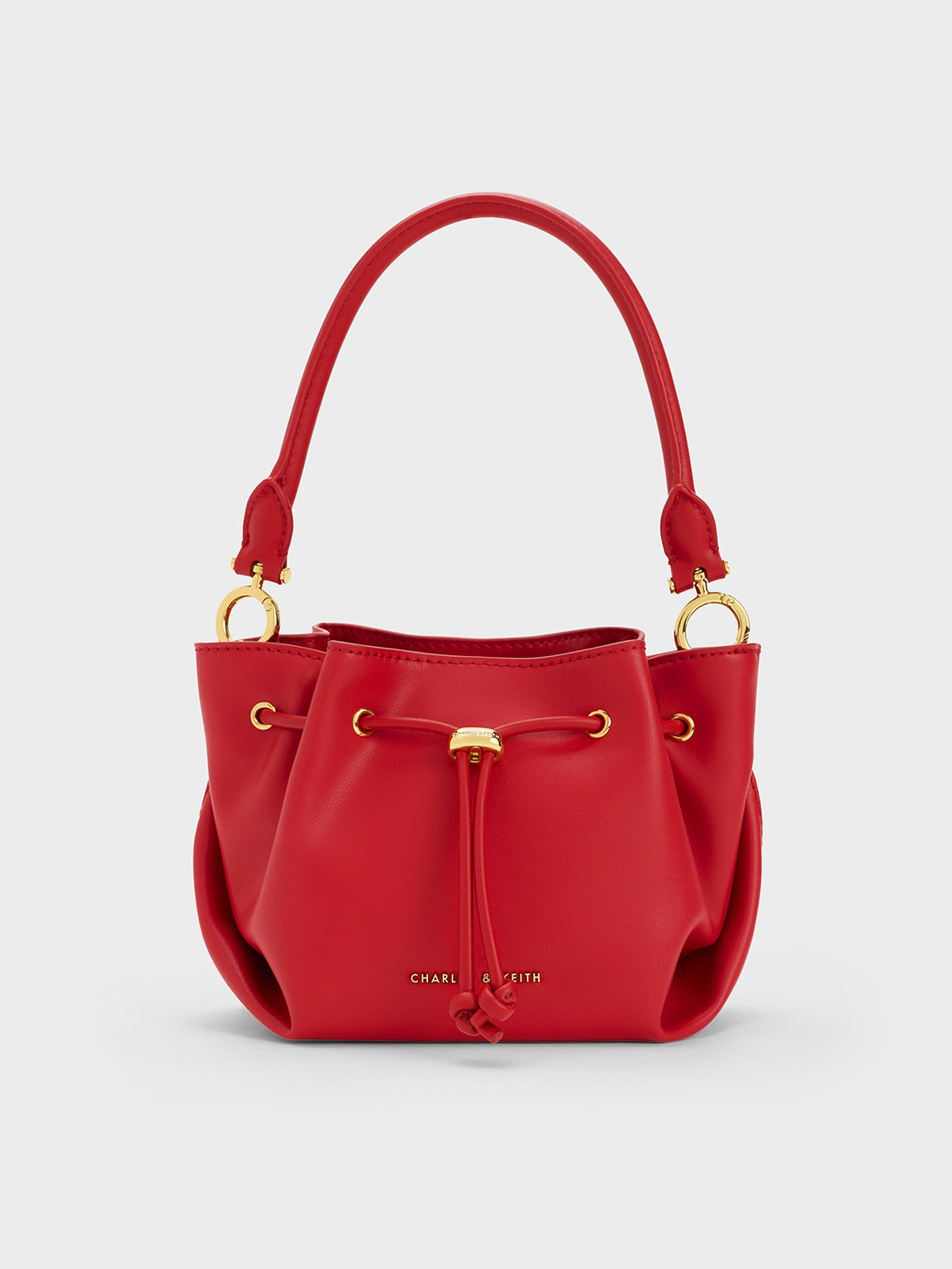 Boaz Drawstring Top Handle Bag
 - Red | Charles & Keith UK