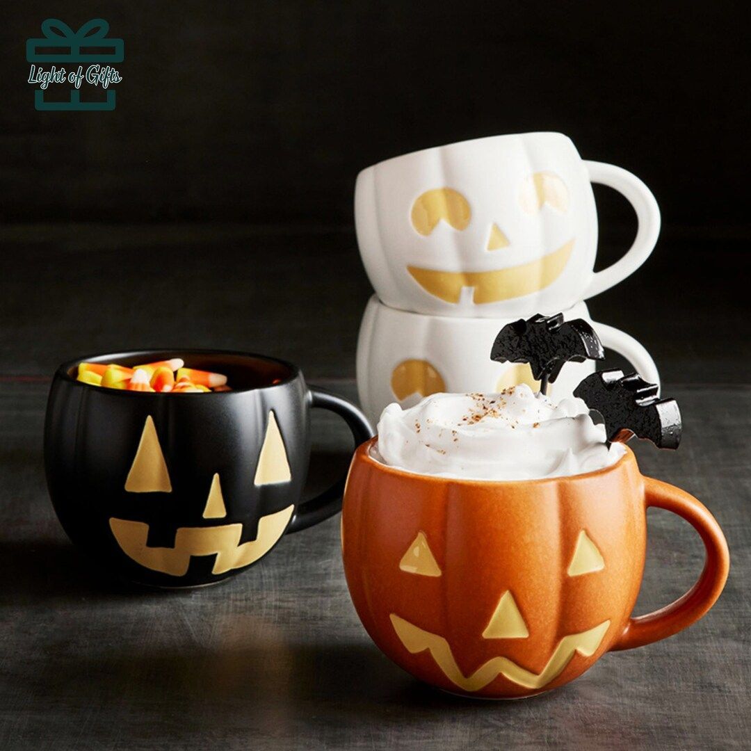 Halloween Pumpkin Lantern Coffee Mug 17oz, Ceramic Tee Cup, Halloween Gift for Her, Friends Gifts... | Etsy (US)