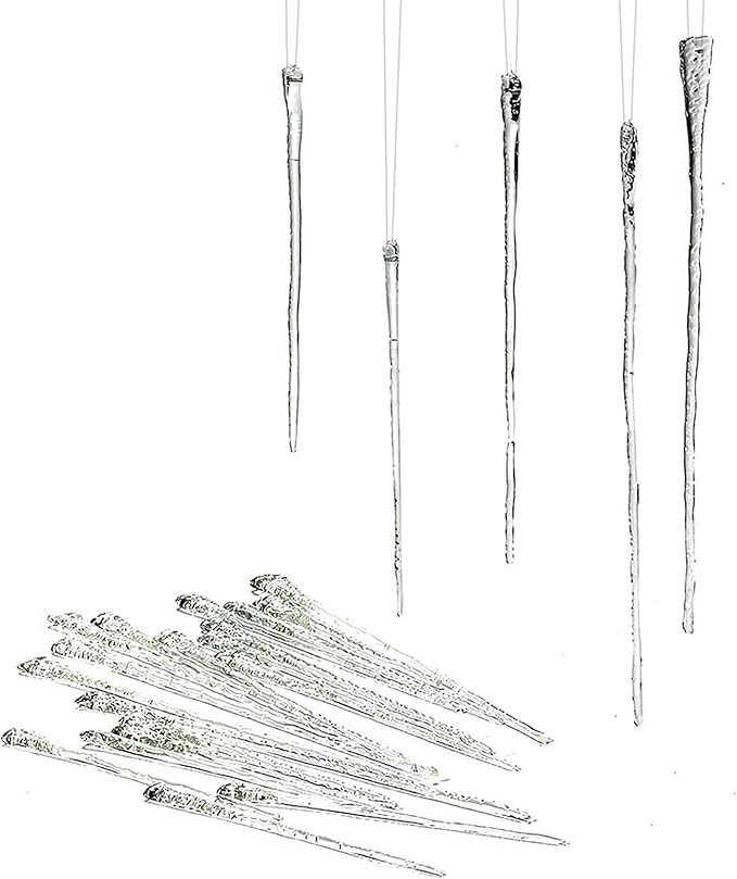 Department 56 Christmas Basics Glass Icicles Hanging Ornament Set, Various Sizes, Clear | Amazon (US)